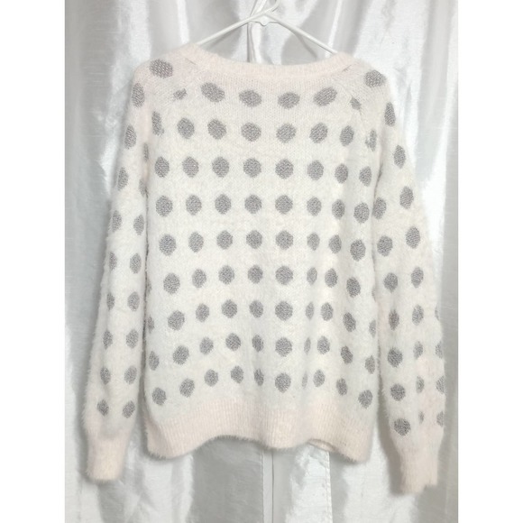 MODCLOTH Metallic Rainbow Polka Dot Ivory Sweater pullover top - Picture 5 of 8